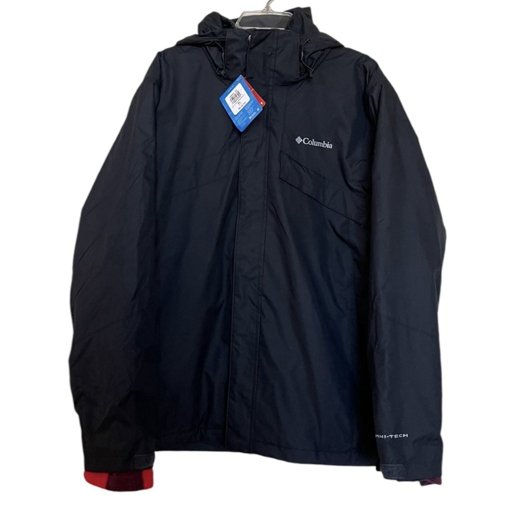Columbia 3 In 1 Jacket Men's Size Xl Bugaboo Ii Buffalo Plaid Interchange Black